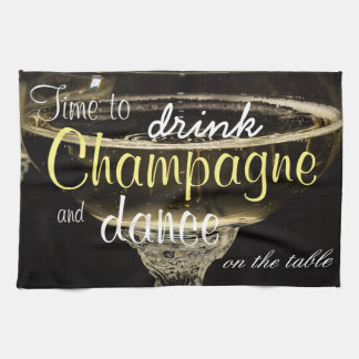 Linge De Cuisine Heure de boire le champagne et la danse sur la