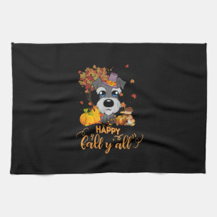 Linge De Cuisine heureux automne yall schnauzer chien grâces