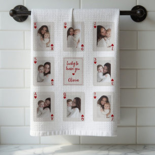 Linge De Cuisine Heureux de Vous Avoir Cartes à Jouer Photo Personn