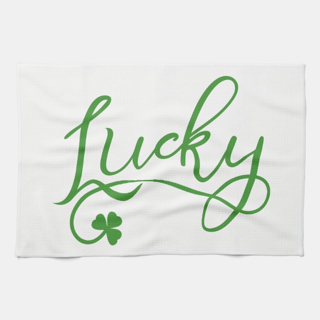 Linge De Cuisine Heureux Jour de la Saint Patrick Shamrock irlandai (Horizontal)