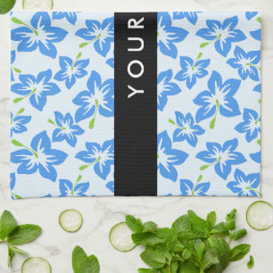 Linge De Cuisine Hibiscus Bleu, Fleurs Bleues, Votre Nom