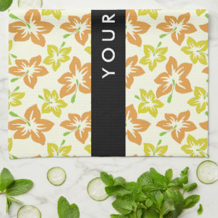 Linge De Cuisine Hibiscus Jaune, Hibiscus Orange, Votre Nom