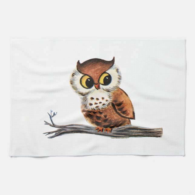 Linge De Cuisine Hibou vintage (Horizontal)