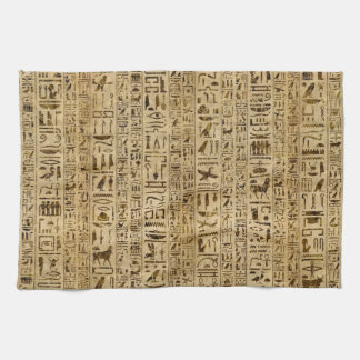 Linge De Cuisine Hiéroglyphes égyptiens sur le papyrus
