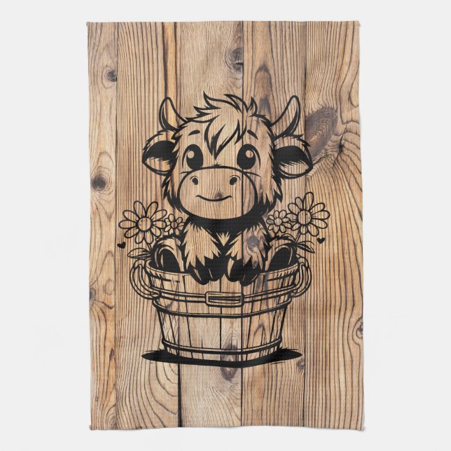 Linge De Cuisine Highland Cow (Vertical)