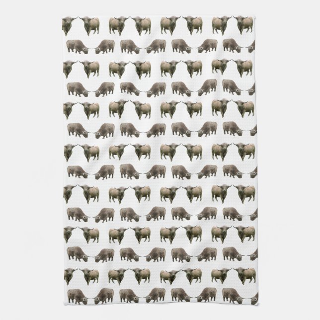 Linge De Cuisine Highland Cow Frenzy Kitchen Towel (choisir la coul (Vertical)