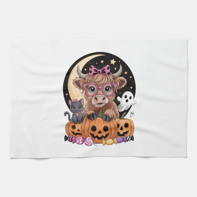 Linge De Cuisine Highland Cow Halloween Spooky Season (Horizontal)