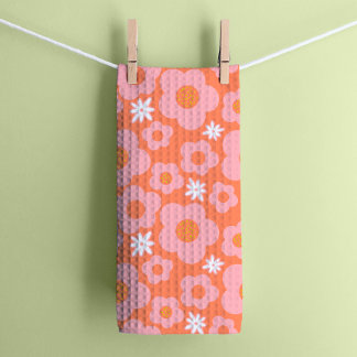 Linge De Cuisine Hippie Coral Flower Power