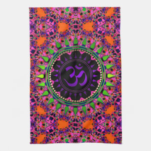 Linge De Cuisine Hippy Goa Rose 'adelic Purple OM tissu bannière