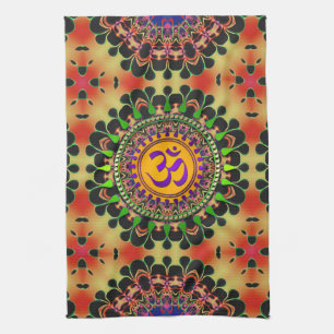 Linge De Cuisine Hippy Goa Sun 'delica Purple OM Cloth Bannière