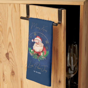 Linge De Cuisine Hiver Père Noël Élégant Vintage Joyeux Noël