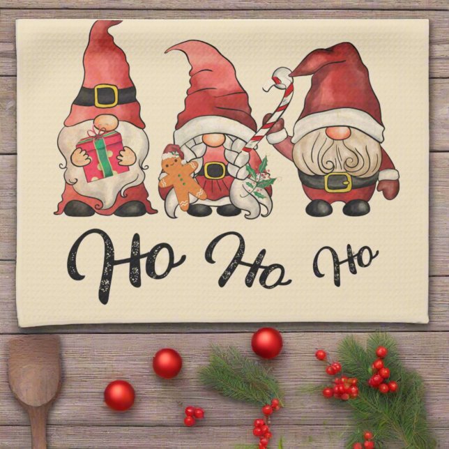 Linge De Cuisine Ho Ho Ho ! Gnomes de Noël nordique (Créateur téléchargé)