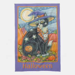 LINGE DE CUISINE HOCUS POCUS NOIR CAT WITCH & MOUSE HALLOWEEN