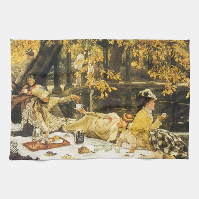 Linge De Cuisine Holyday, le pique-nique de James Tissot, Art Victo (Horizontal)