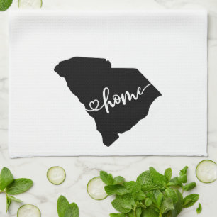 Linge De Cuisine Home State Outline Heart Caroline du Sud