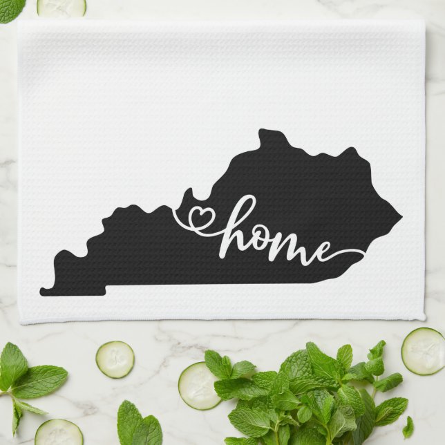 Linge De Cuisine Home State Outline Heart Kentucky Kitchen Towne (Plié)