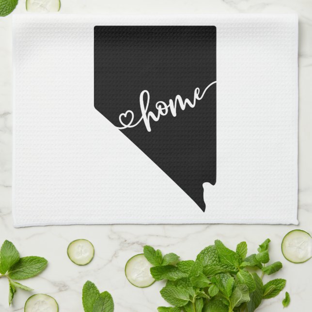 Linge De Cuisine Home State Outline Heart Nevada (Plié)