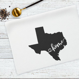 Linge De Cuisine Home State Outline Heart Texas
