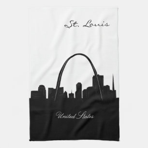 Linge De Cuisine Horizon noir et blanc de St Louis