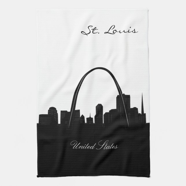 Linge De Cuisine Horizon noir et blanc de St Louis (Vertical)