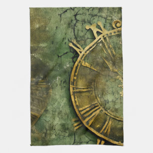 Linge De Cuisine Horloge vintage Steampunk Émeraude