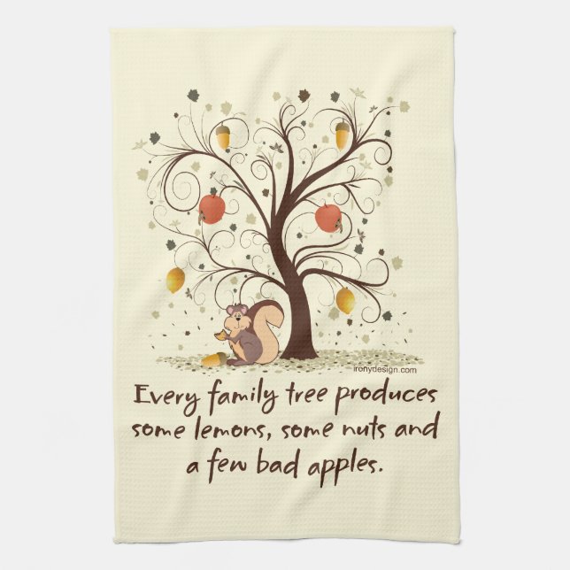 Linge De Cuisine Humour d'arbre généalogique (Vertical)
