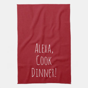 Linge De Cuisine Humour de commande Alexa en rouge