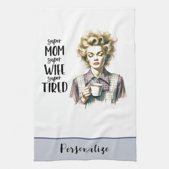 Linge De Cuisine Humour sarcastique amusant de la ménagère Retro le (Vertical)