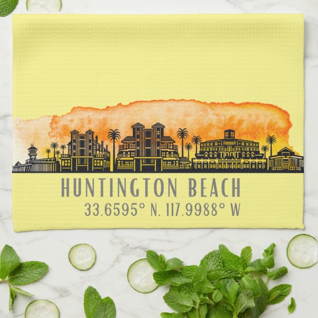 Linge De Cuisine Huntington Beach City Silhouette (Plié)