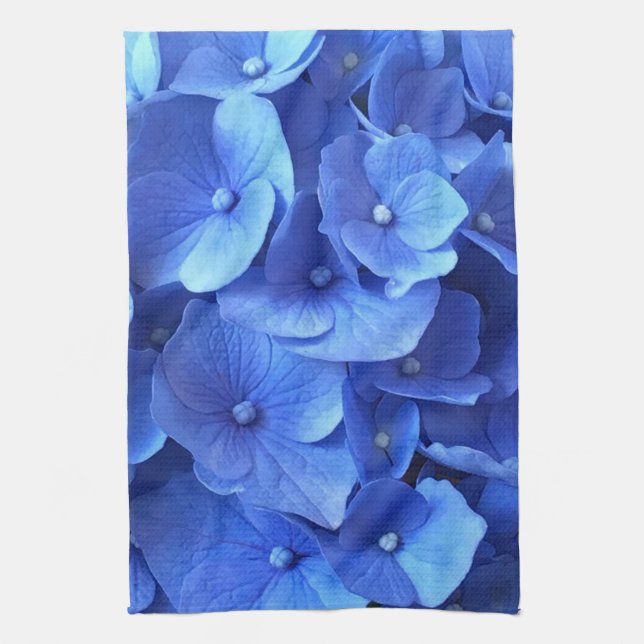 Linge De Cuisine Hydrangeas bleu foncé (Vertical)