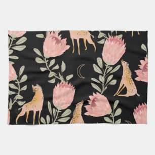 Linge De Cuisine Hyena & Protea : Motif Vintage foncé