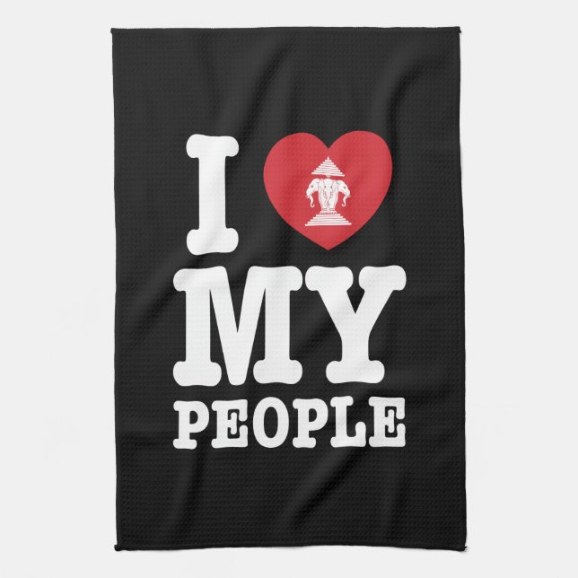 Linge De Cuisine I Heart (Love) Erawan My Lao People (Vertical)