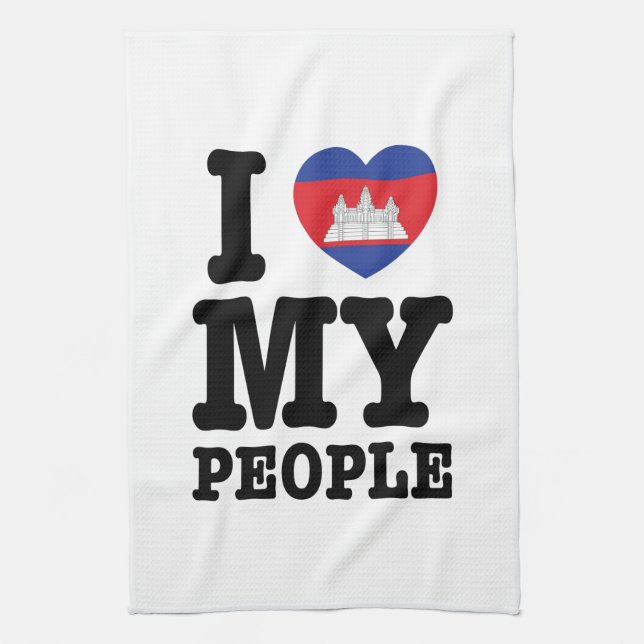 Linge De Cuisine I Heart (Love) My Khmer People (Vertical)