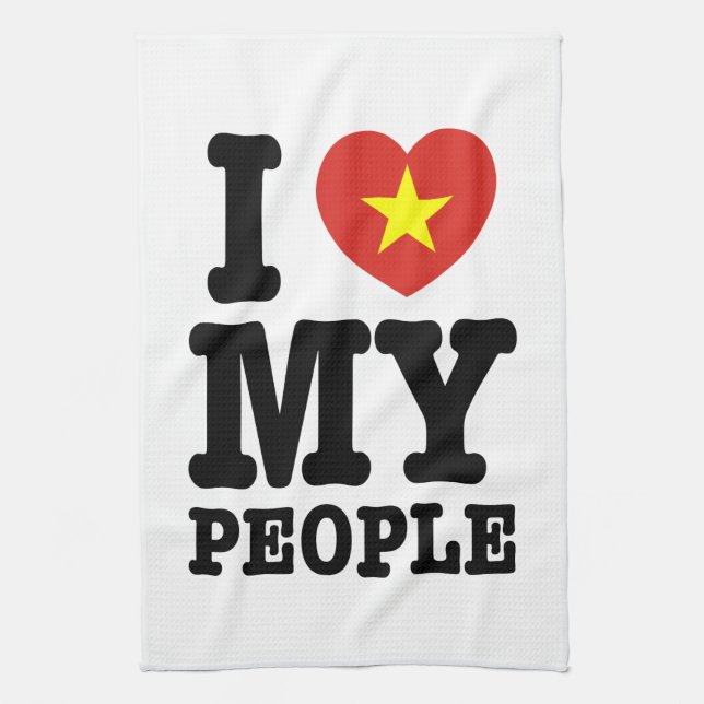 Linge De Cuisine I Heart (Love) My Viet People (Vertical)
