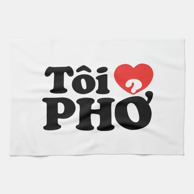 Linge De Cuisine I Heart (Love) Pho (Tôi PHỞ) (Horizontal)