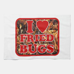 Linge De Cuisine I Love (Coeur) Fried Bugs / Insectes comestibles