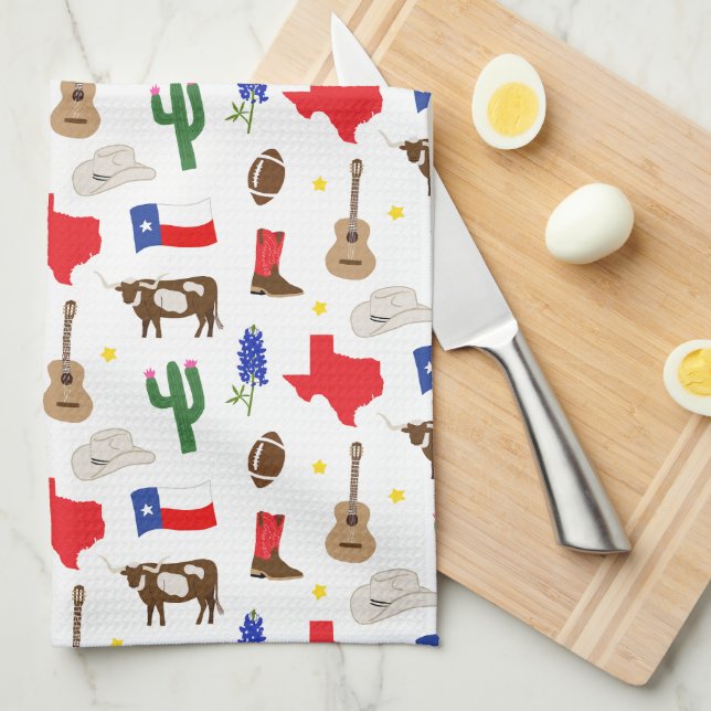 Linge De Cuisine Icônes du Texas (Quart Plié)
