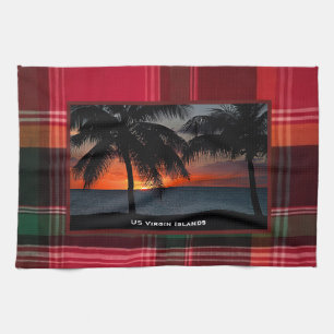 Linge De Cuisine Îles Vierges américaines USVI Madras Coucher de so