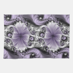 Linge De Cuisine Illusion de lilas Art floral abstrait fractal Fant