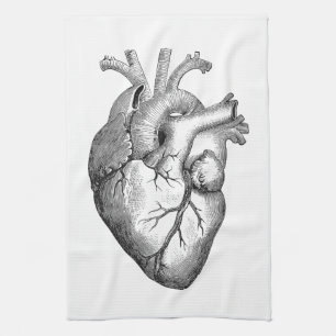 Linge De Cuisine Illustration blanche noire simple de coeur