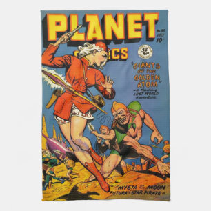 LINGE DE CUISINE ILLUSTRATION CLASSIQUE VINTAGE SCI FI