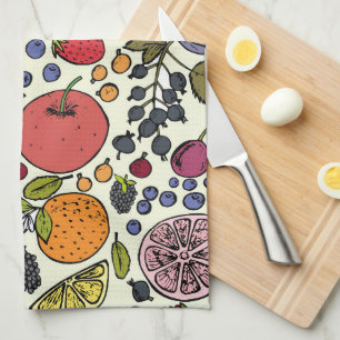 Linge De Cuisine Illustration colorée de fruits