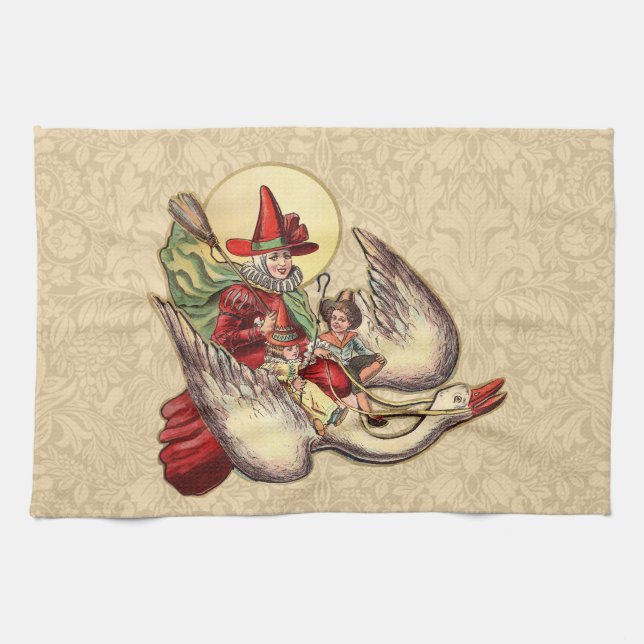 Linge De Cuisine Illustration d'antiquité de Mère Goose Child (Horizontal)