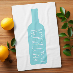 Linge De Cuisine Illustration de bouteille de vin - Nom blanc moder