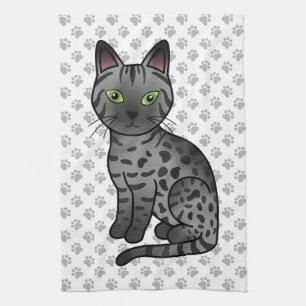 Linge De Cuisine Illustration de chat de dessin animé mignon Egypti