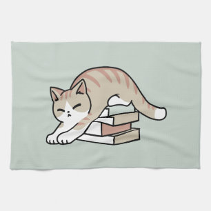 Linge De Cuisine Illustration de chat Lover - Curled Up & Cosy