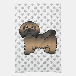 Linge De Cuisine Illustration de chien de dessin animé mignon Havan