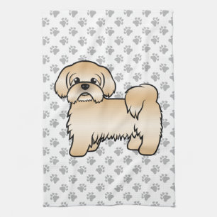 Linge De Cuisine Illustration de chien de dessin animé mignon Shih 