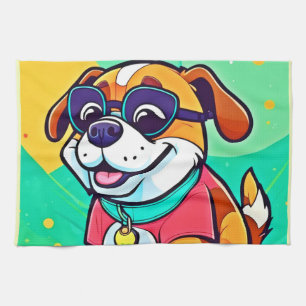 Linge De Cuisine Illustration de chiot cool de style cartoon