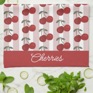 Linge De Cuisine Illustration de deux cerises rouges   Art de fruit